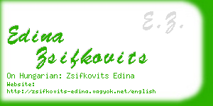 edina zsifkovits business card